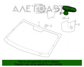 Oglindă interioară pentru Jeep Grand Cherokee WK2 14-17, neagră, cu control și auto-întunecare.