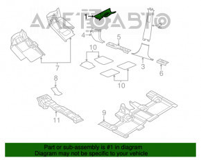 Capacul suportului frontal stânga superior Jeep Grand Cherokee WK2 11-15 bej