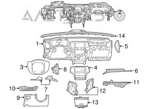 Capacul subtorpedou pentru genunchii șoferului Jeep Grand Cherokee WK2 14-21 bej