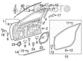 Ușa goală din față dreapta pentru Toyota Camry v70 18- nou, neoriginal