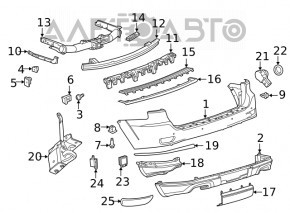 Накладка заднего бампера верх Jeep Grand Cherokee WK2 11-21 структура