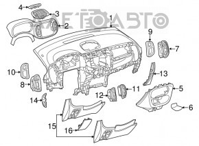 Panoul frontal cu AIRBAG pentru Fiat 500L 14-17 pre-restilizare