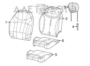 Водительское сидение Fiat 500L 14- без airbag, мех, кожа черн с корич вставк, подогрев, стрел