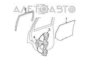 Motorul geamului electric din spate dreapta pentru Jeep Cherokee KL 14-