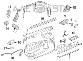 Calculatorul ușii din fața dreapta a Jeep Grand Cherokee WK2 11-21