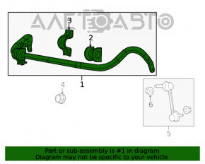 Stabilizatorul frontal pentru Jeep Grand Cherokee WK2 11-15 RWD