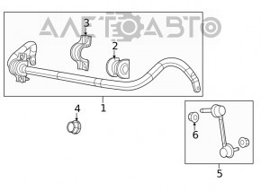 Stabilizatorul frontal pentru Jeep Grand Cherokee WK2 11-15 RWD