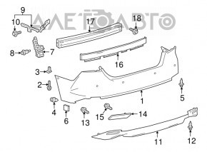 Buza bara din spate a Toyota Camry v70 18- LE\XLE, structura, zgârieturi.