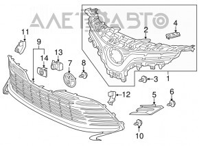 Grila radiatorului stânga Toyota Camry v70 18-20 nou, neoriginal.