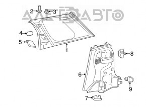 Capacul arcului drept Fiat 500L 14- negru, zgârieturi, beats