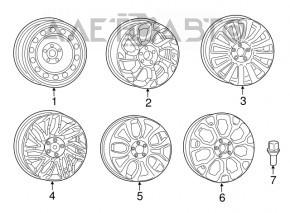 Set de jante R17 4 bucăți Fiat 500L 14- tip 1