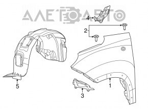 Подкрылок передний левый Fiat 500L 14- Lounge