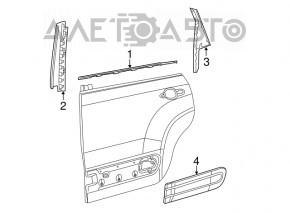 Capac usa spate inferioara stanga Fiat 500L 14- cu crom, neagra, suport rupt