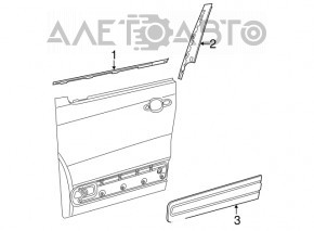 Capac usa fata stanga inferioara Fiat 500L 14- cu crom, neagra