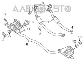 Кронштейн глушителя левый Jeep Grand Cherokee WK2 11-21 3.6