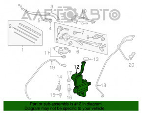 Бачок омывателя Acura MDX 14-20 без крышки OEM