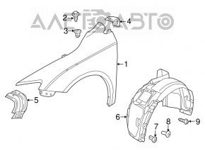 Aripa din față stânga Chrysler 200 15-17 grafit PAU