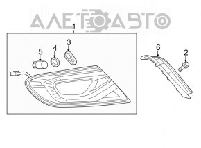 Lampa exterioară aripă dreapta Chrysler 200 15-17