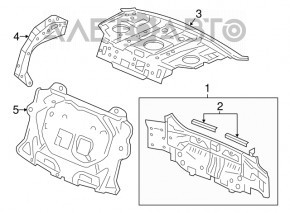 Panoul din spate al unui Honda Accord 13-17 grafit, este zdrobit.