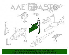 Накладка колени водителя в сборе Ford Escape MK4 20- черная, сломано крепление, царапины