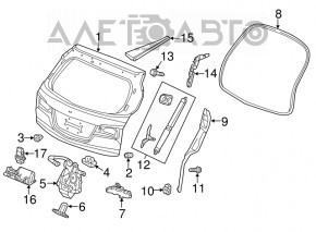 Дверь багажника голая Acura MDX 14-20