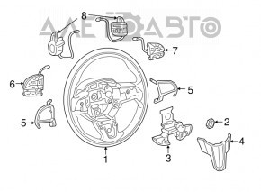 Volan gol Chrysler 200 15-17 piele neagră, uzată