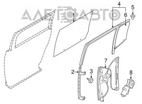 Geamul ușii din spate stânga Ford Flex 09-19 fabricat. tonifiat.