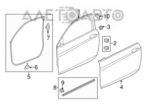 Дверь голая передняя левая Honda Accord 13-17