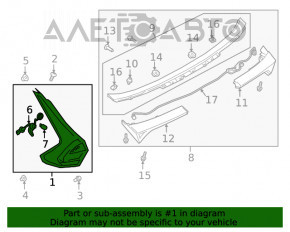 Lampa dreapta Mitsubishi Eclipse Cross 18 - corpul este spart, geamul este spart, crăpături, suportul este rupt.