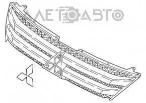 Grila radiatorului Mitsubishi Eclipse Cross 18- cu emblema, neagra, noua, neoriginala.