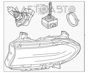 Far stânga față goală Dodge Charger 15-20 restilizat cu halogen și suport.