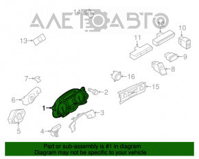 Tabloul de bord Audi A4 B8 13-14 cu control de croazieră 91k, defect de sticlă