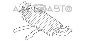 Silentioză spate a baieții Porsche Cayenne 958 11-17 4.8 Turbo cu 4 tuburi