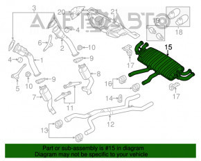 Silentioză spate a baieții Porsche Cayenne 958 11-17 4.8 Turbo cu 4 tuburi