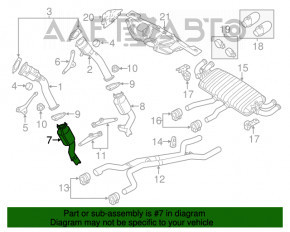 Tubul de admisie cu catalizatorul dreapta secundar pentru Porsche Cayenne 958 11-17 4.8 Turbo.