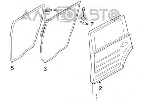 Ușa goală din spatele stânga a unui Ford Flex 09-19, argintie UX.