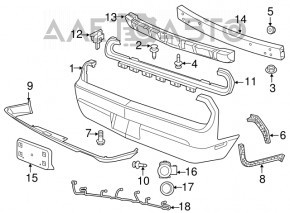 Buza bara din spate a Dodge Challenger 09-14