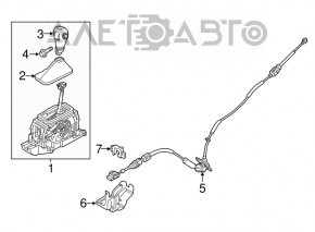 Manerul cutiei de viteze Ford Flex 13-19, restilizat, piele neagră.