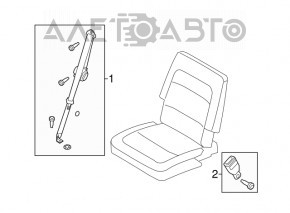 Centura de siguranță spate pentru al treilea rând, dreapta, Ford Flex 09-12, bej