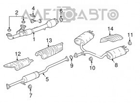 Silentioasa spate cu tevi pentru Honda Accord 13-17 3.5, 2.4 Sport cu capace