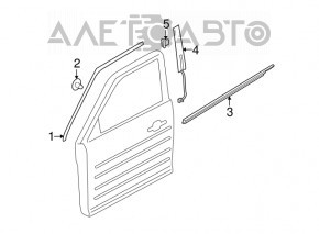 Moldură ușă-sticlă față centrală stânga Ford Flex 09-19, neagră.