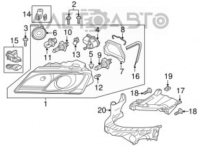 Far stânga față goală Audi Q5 8R 09-12 pre-restilizare halogen