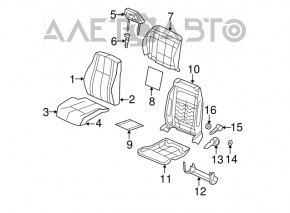 Водительское сидение Jeep Compass 11-16 с airbag, электро, кожа корич, замята кожа