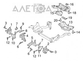 Кронштейн подушки двигателя левый Audi A4 B8 08-16 2.0T