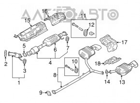 Linia de evacuare intermediară pentru Hyundai Sonata 15-19 2.4 Sport, fără catalizator.