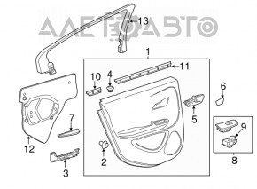 Capacul ușii, cartela din spate stânga Chevrolet Volt 11-15 individual bordo