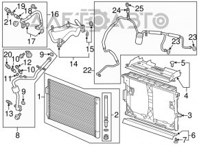 Radiatorul condensatorului de aer condiționat pentru Chevrolet Volt 11-15 este zdrobit.