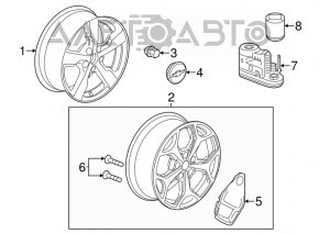 Комплект дисков R17 x 7J 5*115 4шт Chevrolet Volt 11-15 мат, бордюрка