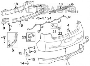 Capacul buzei barei spate pentru Chevrolet Volt 11-15, nou, neoriginal.