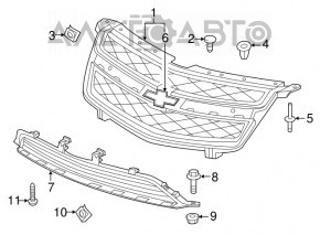 Решетка радиатора grill Chevrolet Volt 11-15 OEM